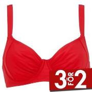 Damella Sophia Basic Underwired Bikini Bra Röd polyester C 44 Dam