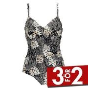 Damella Tara Swimsuit Pattern Svart Mönster 48 Dam