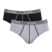 Sloggi Kalsonger 2P For Men Start Midi Grå bomull Small Herr