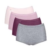 Sloggi Trosor 4P Basic Plus Maxi Panty Rosa/Grå bomull 38 Dam