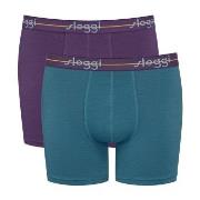 Sloggi Kalsonger 2P Men Start Short C2P Lila/Turkos bomull Large Herr