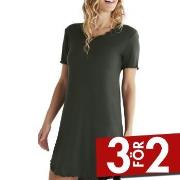 Damella Bamboo Plain Short Sleeve Nightdress Oliv Bambu XX-Large Dam
