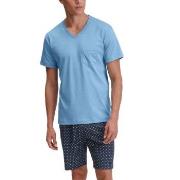 Calida Relax Streamline Short Pyjama Ljusblå bomull Medium Herr
