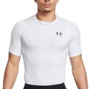 Under Armour HeatGear SS Compression Shirt Vit Large Herr