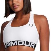 Under Armour BH Mid Branded Sport Bra Vit polyester Medium Dam