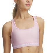 Under Armour BH Mid Crossback Sport Bra Rosa/Vit polyester Large Dam