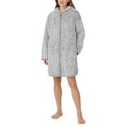 DKNY Chill In Style Hooded Zipe Robe Grå polyester Small Dam