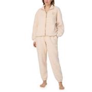 DKNY Chill In Style Zip Top Jogger Set Beige polyester Medium Dam