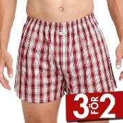 Jockey Kalsonger Woven Poplin Boxer Shorts Röd Mönster bomull Large He...