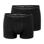 Schiesser Kalsonger 2P Cotton Flex Trunks Svart bomull Large Herr