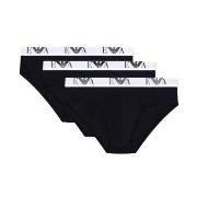 Armani Stretch Jersey Briefs With Logo Kalsonger 3P Svart bomull XX-La...