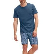 Calida Relax Streamline 2 Short Pyjamas Blå bomull X-Large Herr