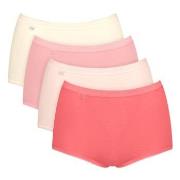 Sloggi Trosor 4P Basic Plus Maxi Panty Röd/Rosa bomull 48 Dam