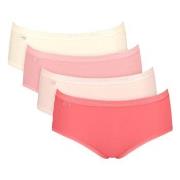 Sloggi Trosor 4P Basic Plus Midi Color Röd/Rosa bomull 48 Dam