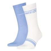 Calvin Klein Strumpor 2P Cotton Logo Stripe Crew Socks Ljusblå One Siz...