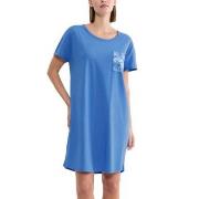 Triumph Nightdress Short Sleeve Blå bomull 42 Dam