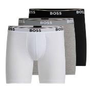 BOSS Kalsonger 3P Power Boxer Brief Long Grå/Svart bomull Large Herr