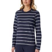 Schiesser Mix and Relax Cotton Longsleeved Shirt Marin Randig bomull 3...