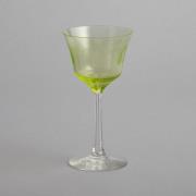 Vintage - SÅLD Vitvinsglas i Ljusgrönt Glas 11 st