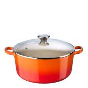 Le Creuset - Classic Gjutjärnsgryta Rund Glaslock 4,2 L volcanic