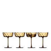 Lyngby Glas - Vienna Champagneskål 30 cl 4-pack Amber