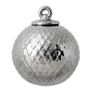 Lyngby Porcelæn - Rhombe Dekorationskula 7 cm Silver