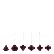 House Doctor - Comb julgranspynt papper 6-pack bordeaux