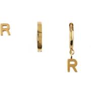 Orelia Stud Hoop Ear Party Initial R - Pale Gold