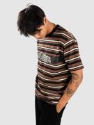 Lurking Class Peeking Stripe T-Shirt brown/black