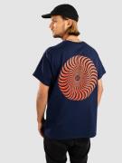 Spitfire Classic Swirl Overlay T-Shirt navy/red & gold print
