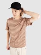 Anerkjendt Akkikki Cot/Linen Stripe T-Shirt auburn