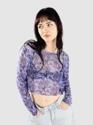 Santa Cruz Delfino Flower Mesh Crop T-Shirt blue/dark blue