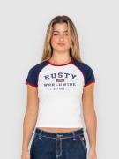 Rusty Mr Worldwide Raglan Skimmer T-Shirt white