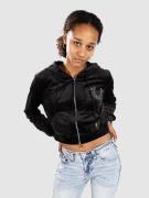 True Religion Crystal Velour Hoodie med Dragkedja black