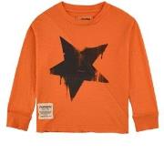 NUNUNU Falling Star Mix Logo Grafisk Långärmad T-shirt Orange 2-3 år