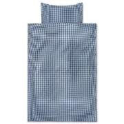 ferm LIVING Check Baby Påslakanset Faded Blue/Choc one size