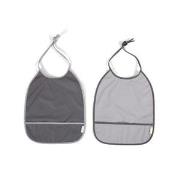 Filibabba 2-Pack Haklappar Stone Grey/Cloudy one size