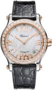 Chopard Damklocka 278559-6006 Happy Sport Vit/Läder Ø36 mm