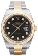 Rolex Herrklocka 126333-0005 Datejust 41 Svart/18 karat gult guld