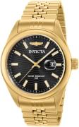 Invicta Herrklocka 38413 Aviator Svart/Gulguldtonat stål Ø43 mm