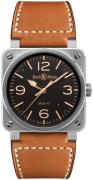 Bell & Ross BR-S-GOLDEN-HERITAGE Br S 92 Svart/Läder