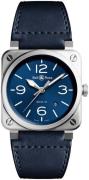 Bell & Ross Herrklocka BR-03-92-BLUE-STEEL Instruments Blå/Läder