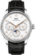 IWC Herrklocka IW344203 Portugieser Silverfärgad/Läder Ø42.4 mm