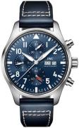 IWC Herrklocka IW378003 Pilots Blå/Läder Ø43 mm