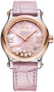 Chopard Damklocka 278559-6021 Happy Sport Rosa/Läder Ø36 mm