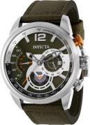 Invicta Herrklocka 39654 Aviator Grön/Textil Ø46 mm