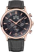 Edox Herrklocka 10501-37R-GIR Les Bemonts Grå/Läder Ø42 mm