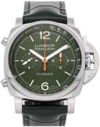 Panerai Herrklocka PAM01296 Luminor Grön/Läder Ø44 mm