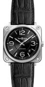 Bell & Ross Herrklocka BRS92-BL-ST BR S Mecanique Svart/Läder