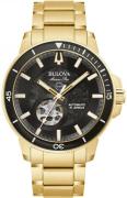 Bulova Herrklocka 97A174 Marine Star Svart/Gulguldtonat stål Ø45 mm